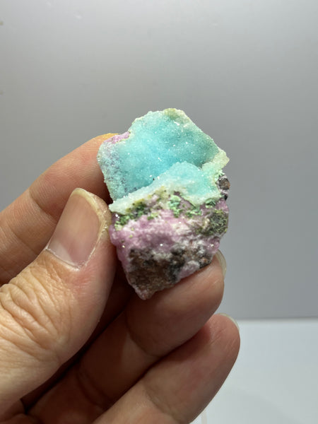 Druzy Chrysocolla With Cobaltoan Calcite Raw Crystals 16g