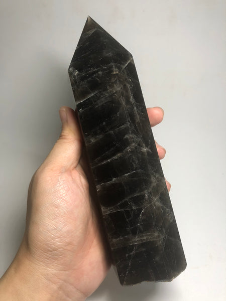 Black Smoky Quartz Crystals Point 1002g