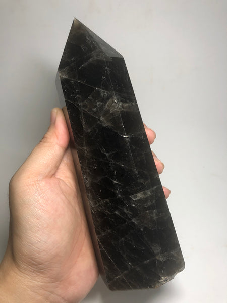 Black Smoky Quartz Crystals Point 1002g