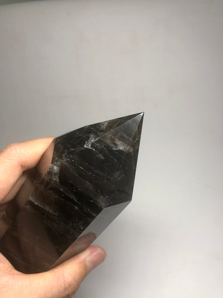 Black Smoky Quartz Crystals Point 1002g