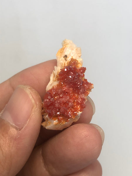 Vanadinite on Barite Raw Crystals 10g