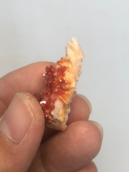 Vanadinite on Barite Raw Crystals 10g