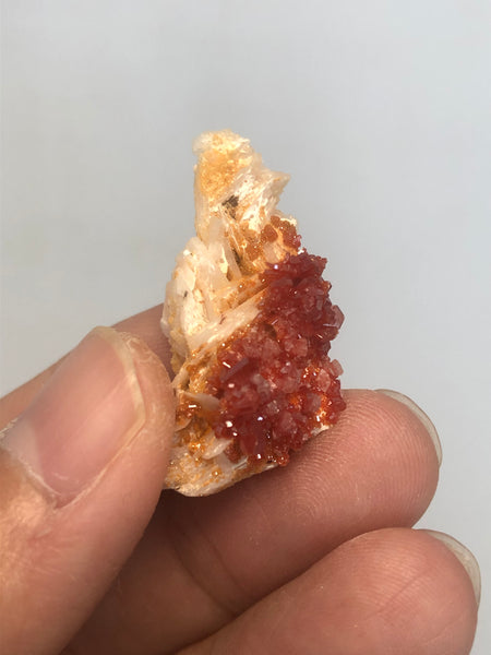 Vanadinite on Barite Raw Crystals 10g