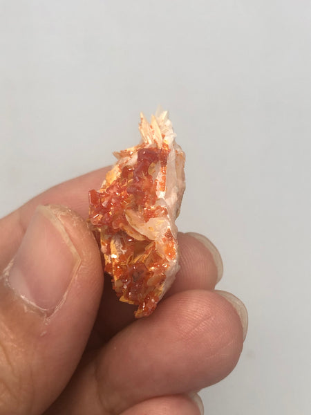 Vanadinite on Barite Raw Crystals 10g