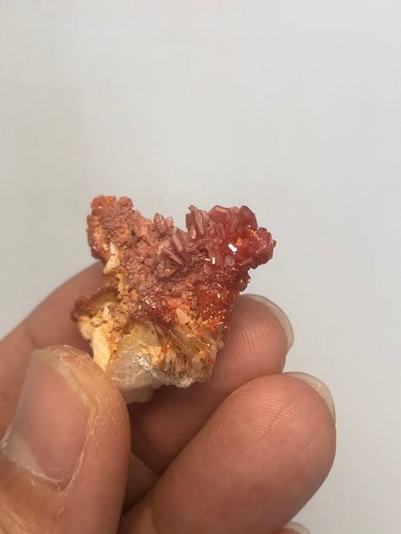 Vanadinite on Barite Raw Crystals 11g