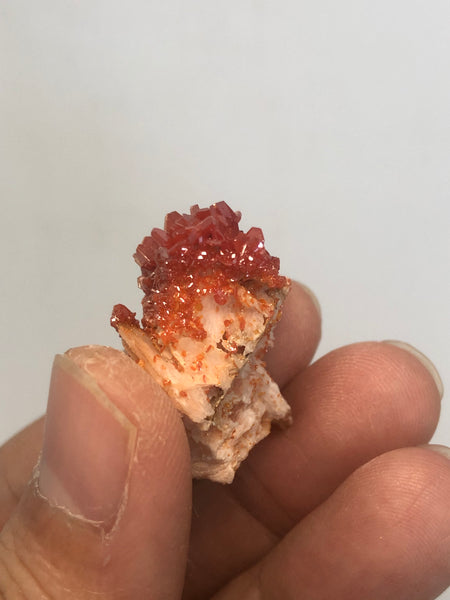 Vanadinite on Barite Raw Crystals 11g