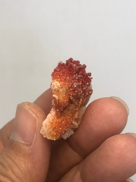 Vanadinite on Barite Raw Crystals 11g