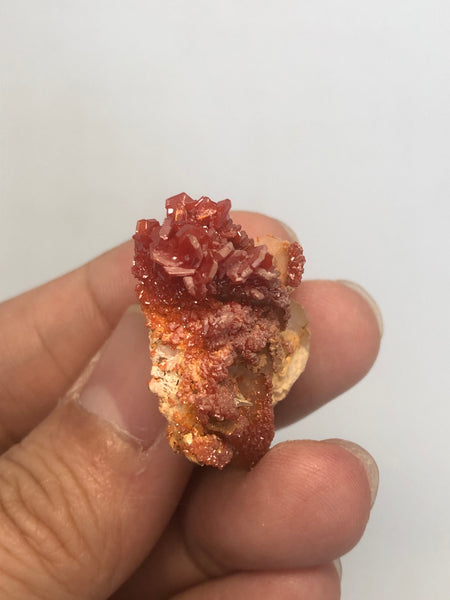 Vanadinite on Barite Raw Crystals 11g