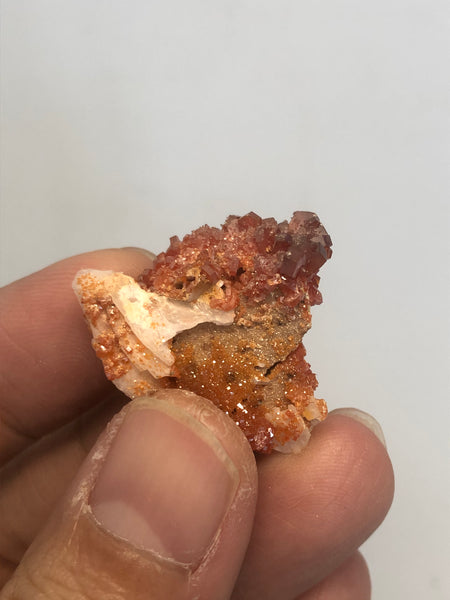 Vanadinite on Barite Raw Crystals 11g
