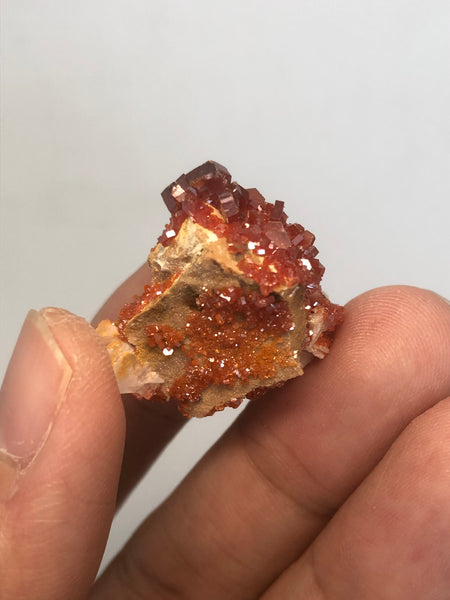 Vanadinite on Barite Raw Crystals 11g