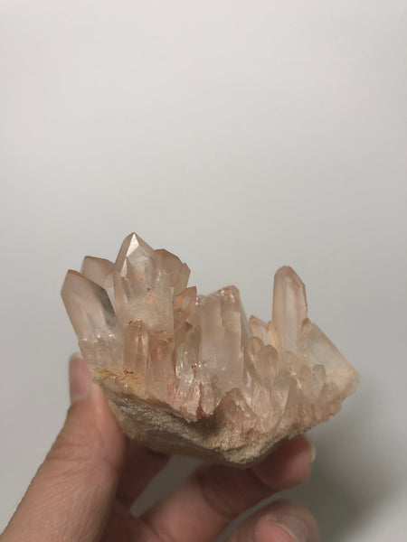 Pink Lithium Quartz Raw Crystals Cluster 120g