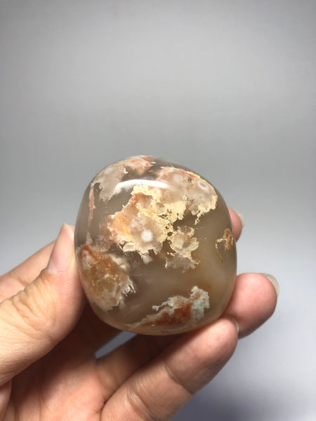 Flower Agate Palm Stones 123g