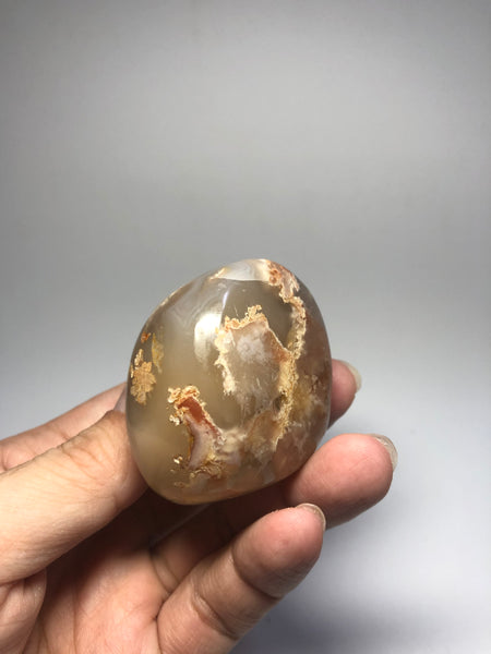 Flower Agate Palm Stones 123g