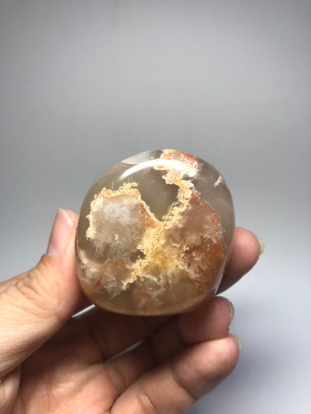 Flower Agate Palm Stones 123g