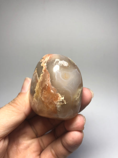 Flower Agate Palm Stones 123g