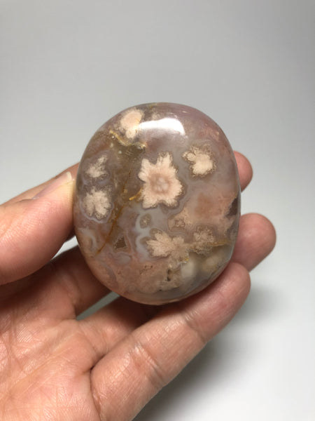 Flower Agate Palm Stones 130g