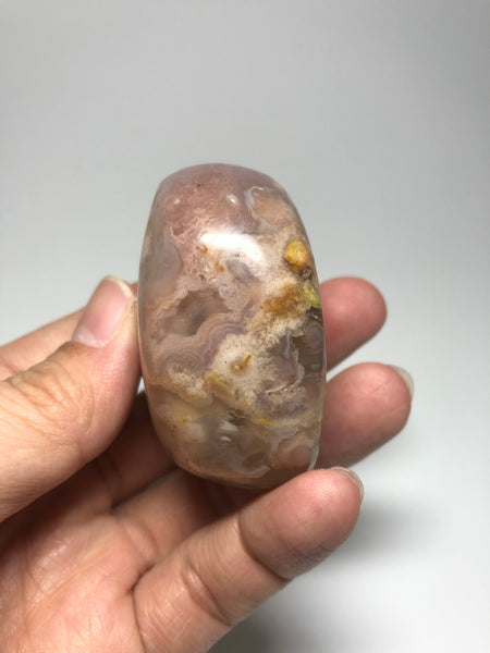 Flower Agate Palm Stones 130g