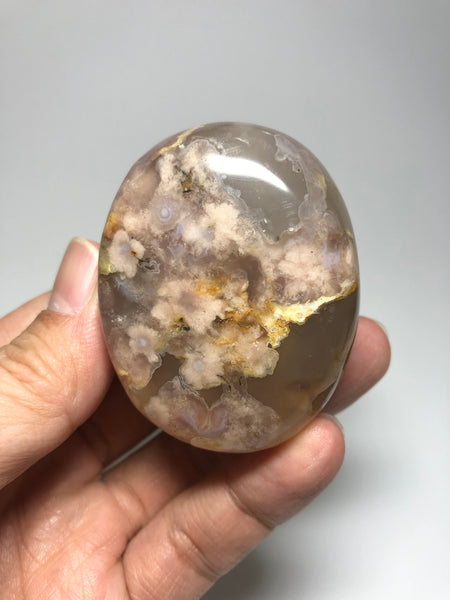 Flower Agate Palm Stones 130g