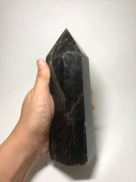 Black Smoky Quartz Crystal Point 1330g