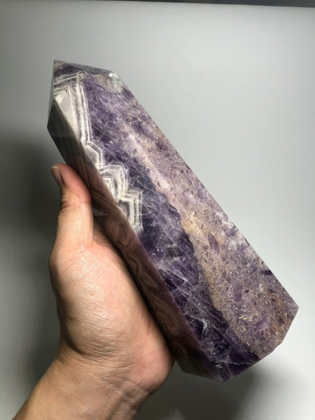 Chevron Amethyst Crystal Point 1340g
