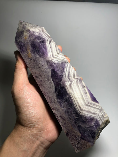 Chevron Amethyst Crystal Point 1340g