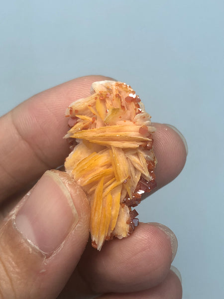 Vanadinite on Barite Raw Crystals 13g