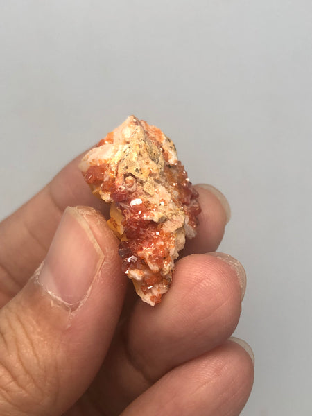 Vanadinite on Barite Raw Crystals 13g