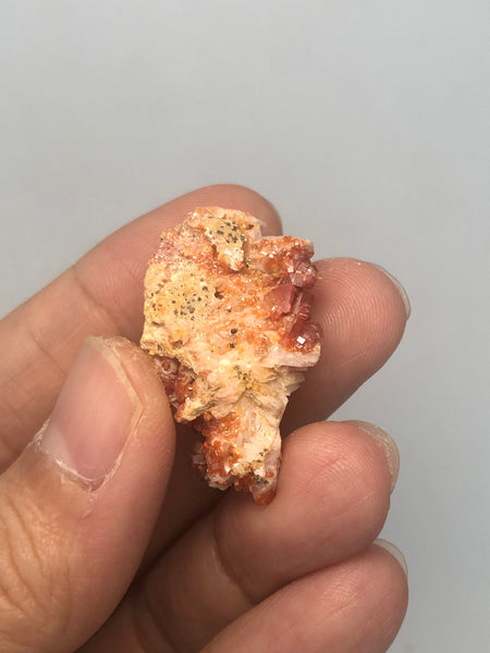 Vanadinite on Barite Raw Crystals 13g
