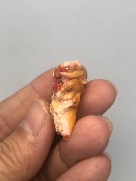 Vanadinite on Barite Raw Crystals 13g