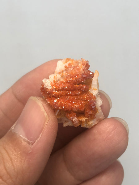Vanadinite on Barite Raw Crystals 13g