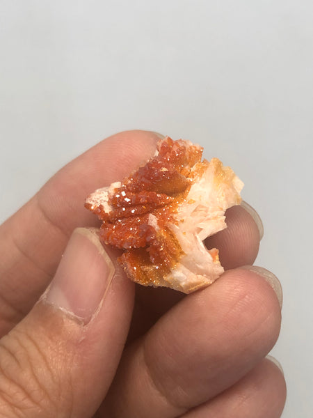 Vanadinite on Barite Raw Crystals 13g