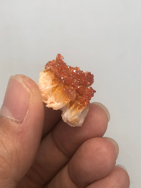 Vanadinite on Barite Raw Crystals 13g