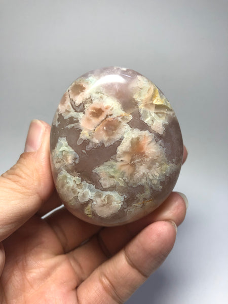 Flower Agate Palm Stones 148g