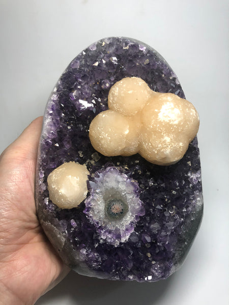 Amethyst Free Form With Calcite And Stalactite Flower Raw Crystals 1700g
