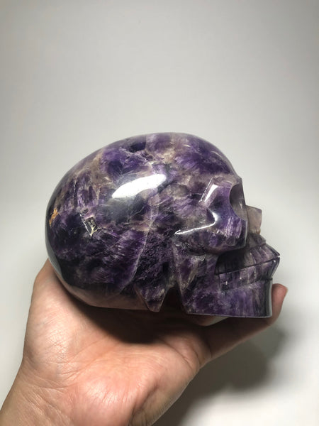 Chevron Amethyst Crystal Skull 1700g