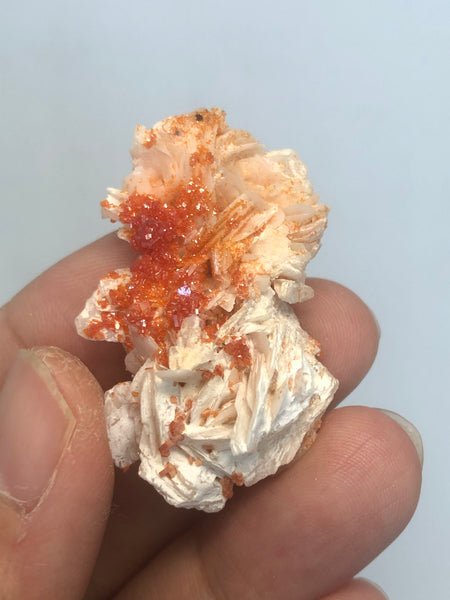 Vanadinite on Barite Raw Crystals 17g