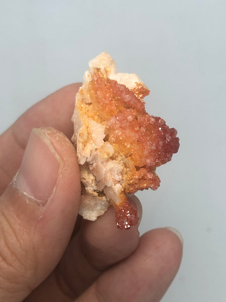 Vanadinite on Barite Raw Crystals 18g