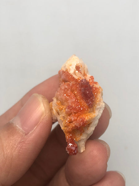 Vanadinite on Barite Raw Crystals 18g