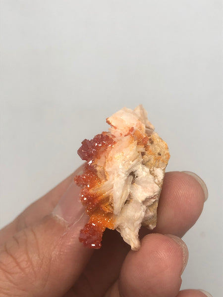 Vanadinite on Barite Raw Crystals 18g