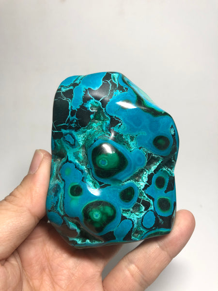 Chrysocolla Malachite with Heterogenite Raw Crystals 208g