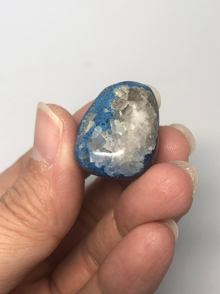 Shattuckite with Calcite Tumbled Stones 21g