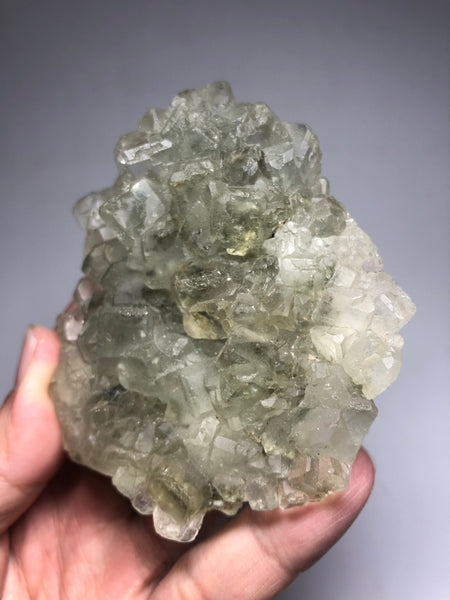 Translucent Light Green Cubic Fluorite Raw Crystals 222g