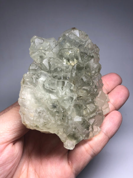 Translucent Light Green Cubic Fluorite Raw Crystals 222g
