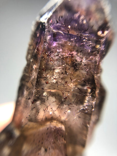 Smoky Amethyst with Red Hematite Scepter Raw Crystals 23g