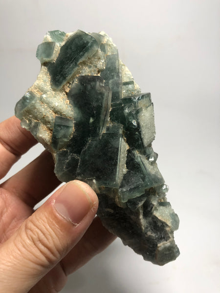 Cubic Green Fluorite Cluster Raw Crystals 240g