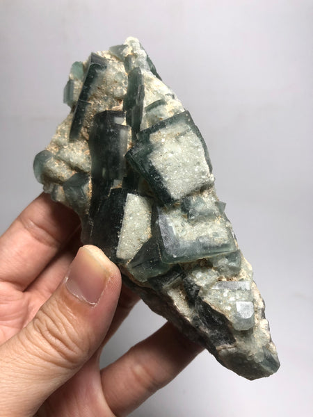 Cubic Green Fluorite Cluster Raw Crystals 240g