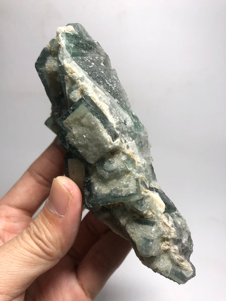 Cubic Green Fluorite Cluster Raw Crystals 240g