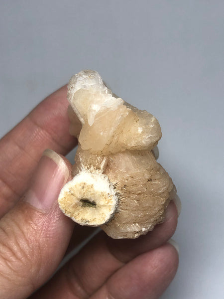 Stilbite with Mesolite Hemisphere Raw Crystals 28g