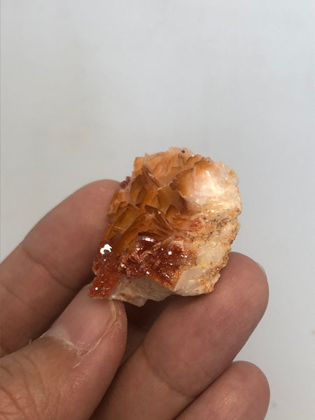 Vanadinite on Barite Raw Crystals 30g