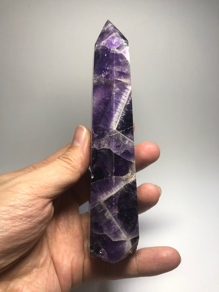 Chevron Amethyst Crystal Point 310g
